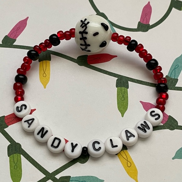 handmade Jewelry - Sandy Claws Disney Nightmare Before Christmas Inspired Jack Skellington Bracelet